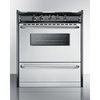 Summit Appliance Div. Summit-Slide-In Electric Range, 30"W, Stainless Steel Doors, Black Porcelain Top TEM210BRWY